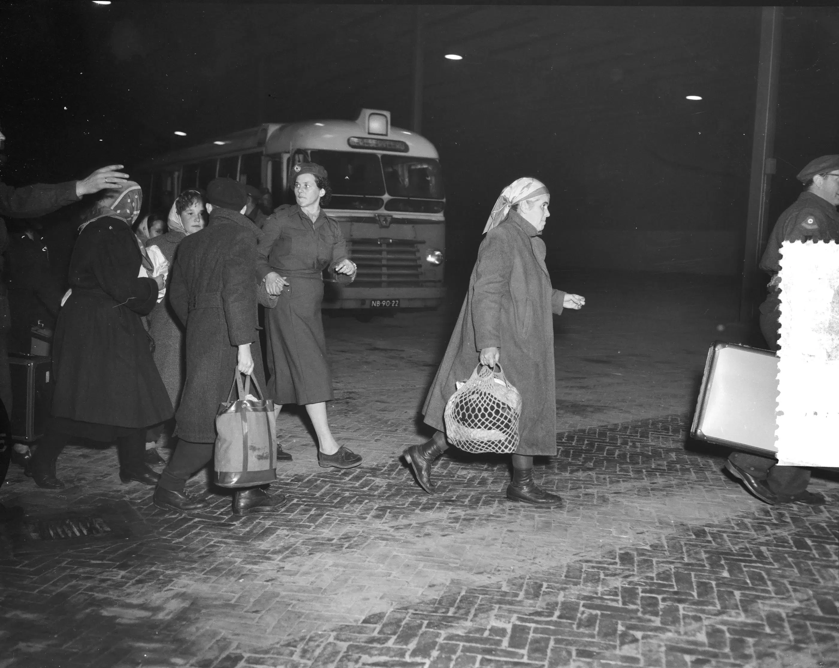 Hungarian refugees arriving from a Red Cross train in Utrecht on November 14, 1956.