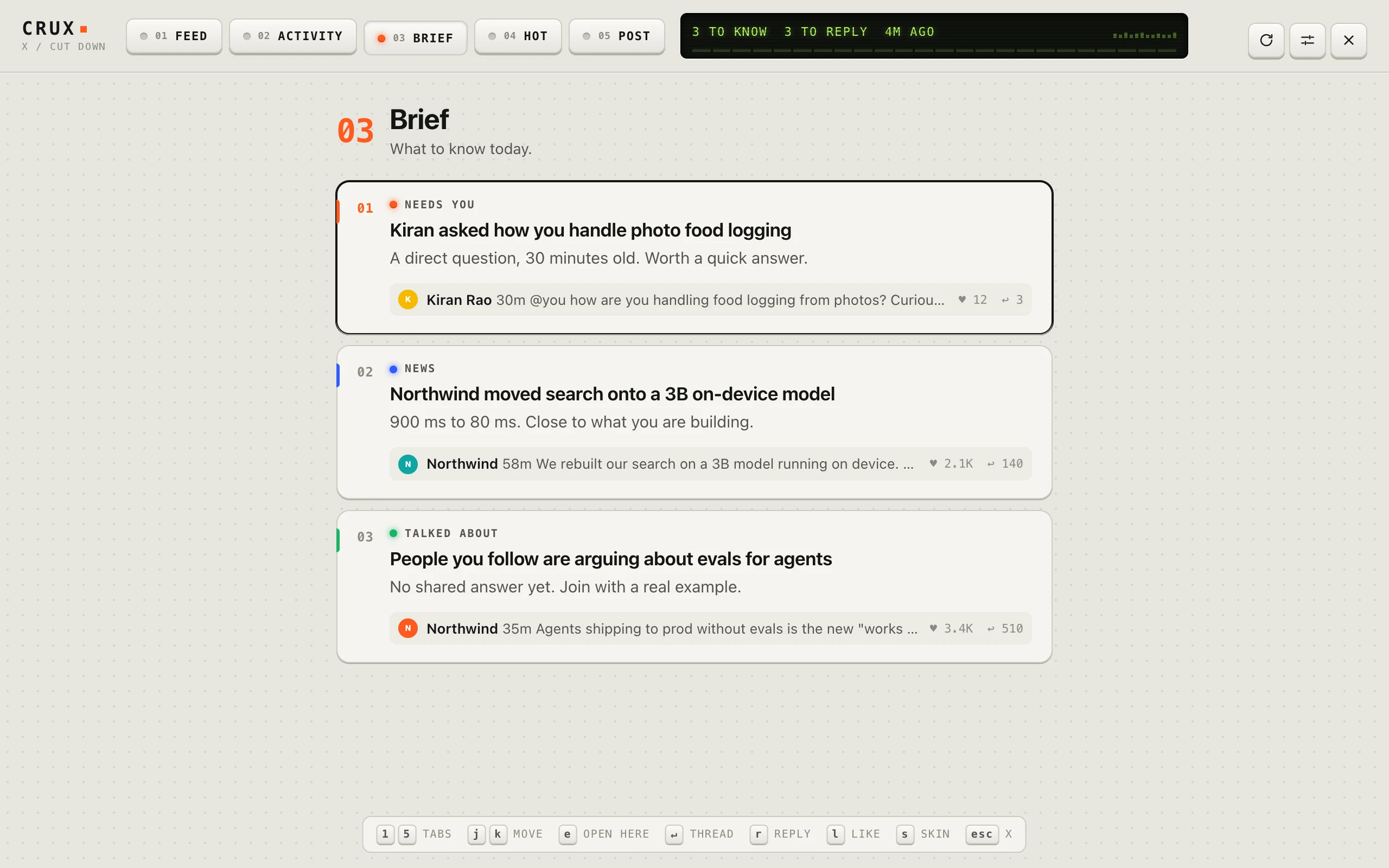 Crux Brief tab