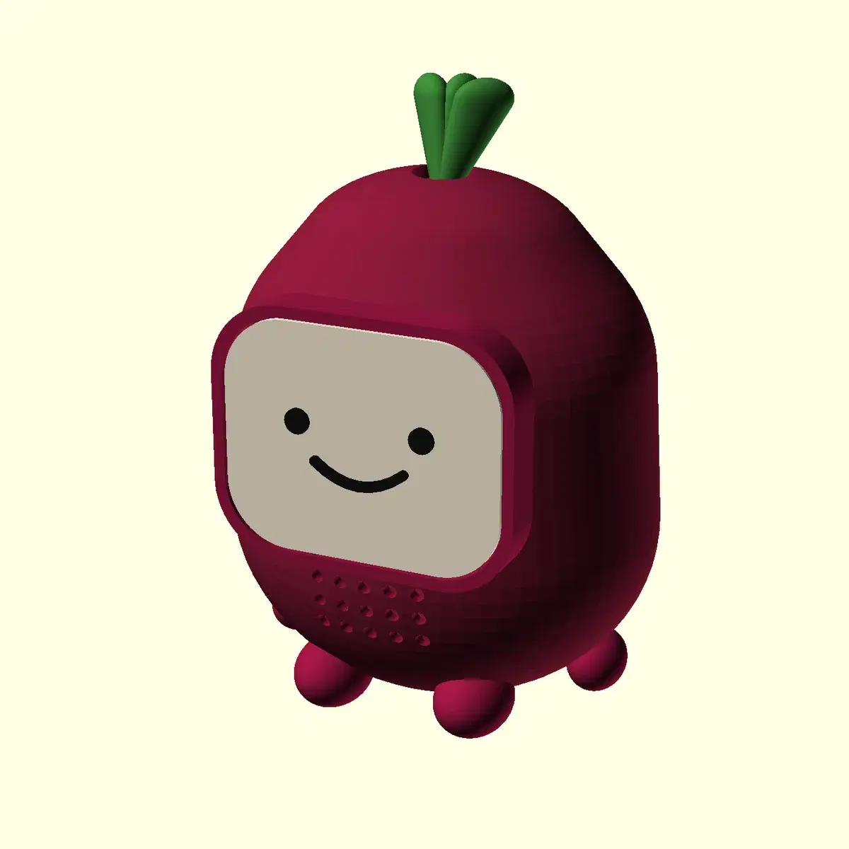 CAD rendering of the compact beetroot-shaped Shamandar enclosure