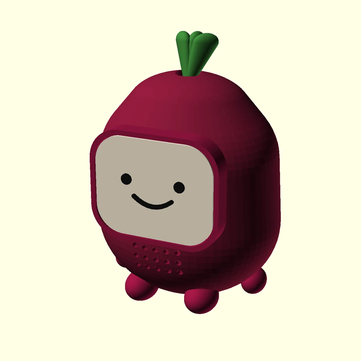 CAD rendering of the compact beetroot-shaped Shamandar enclosure